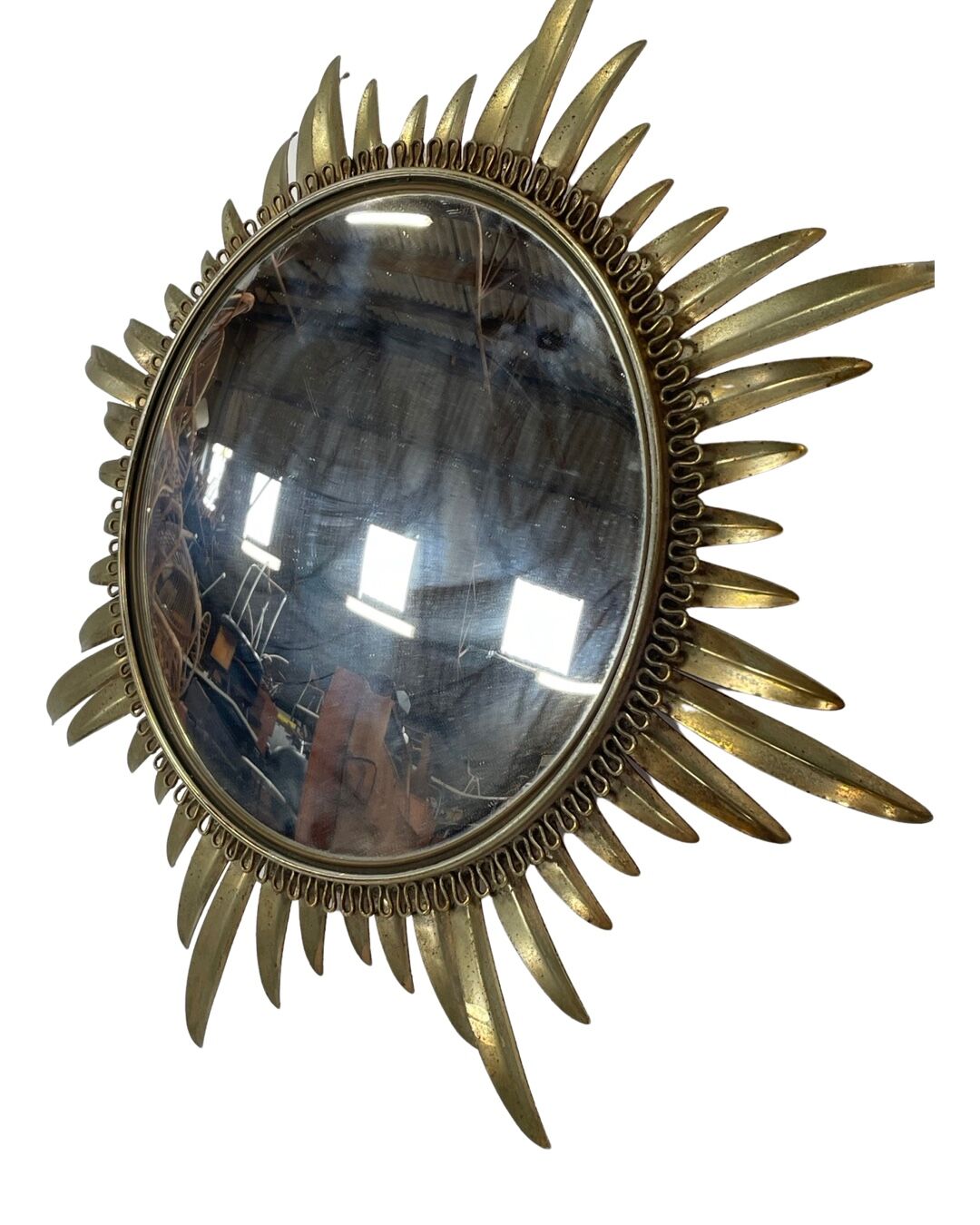 Vintage brass sunburst mirror 1960s