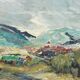 Oil painting by Alexander Michael depicting a mountain landscape, 1969.