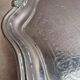 Large silver-plated serving tray – Rococo decoration & shell handles