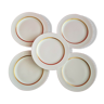 Set of 5 porcelain plates liseret or A. Vignaud Limoges
