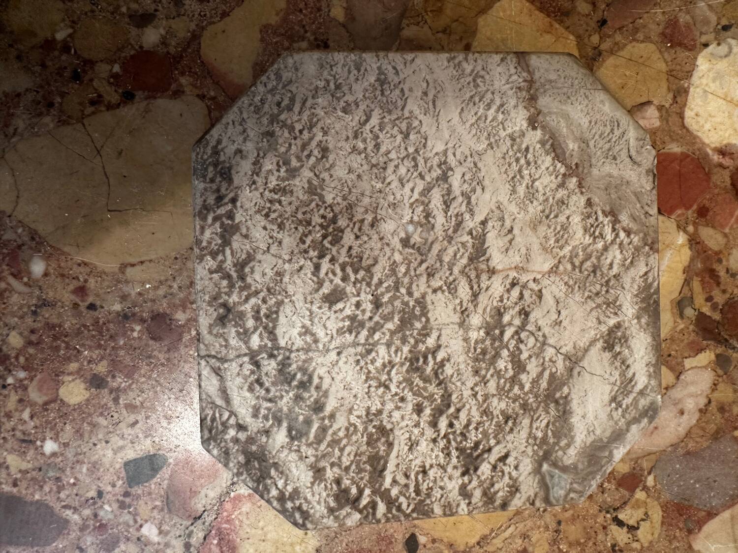 Ashtray, grey-beige marble catchall.