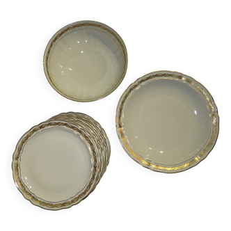 Ensemble lot bernardaud - noailles 10 assiettes et 2 plats