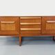 Vintage Scandinavian style sled foot sideboard in teak from the 60s