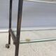 Vintage 1960s metal and glass rolling table