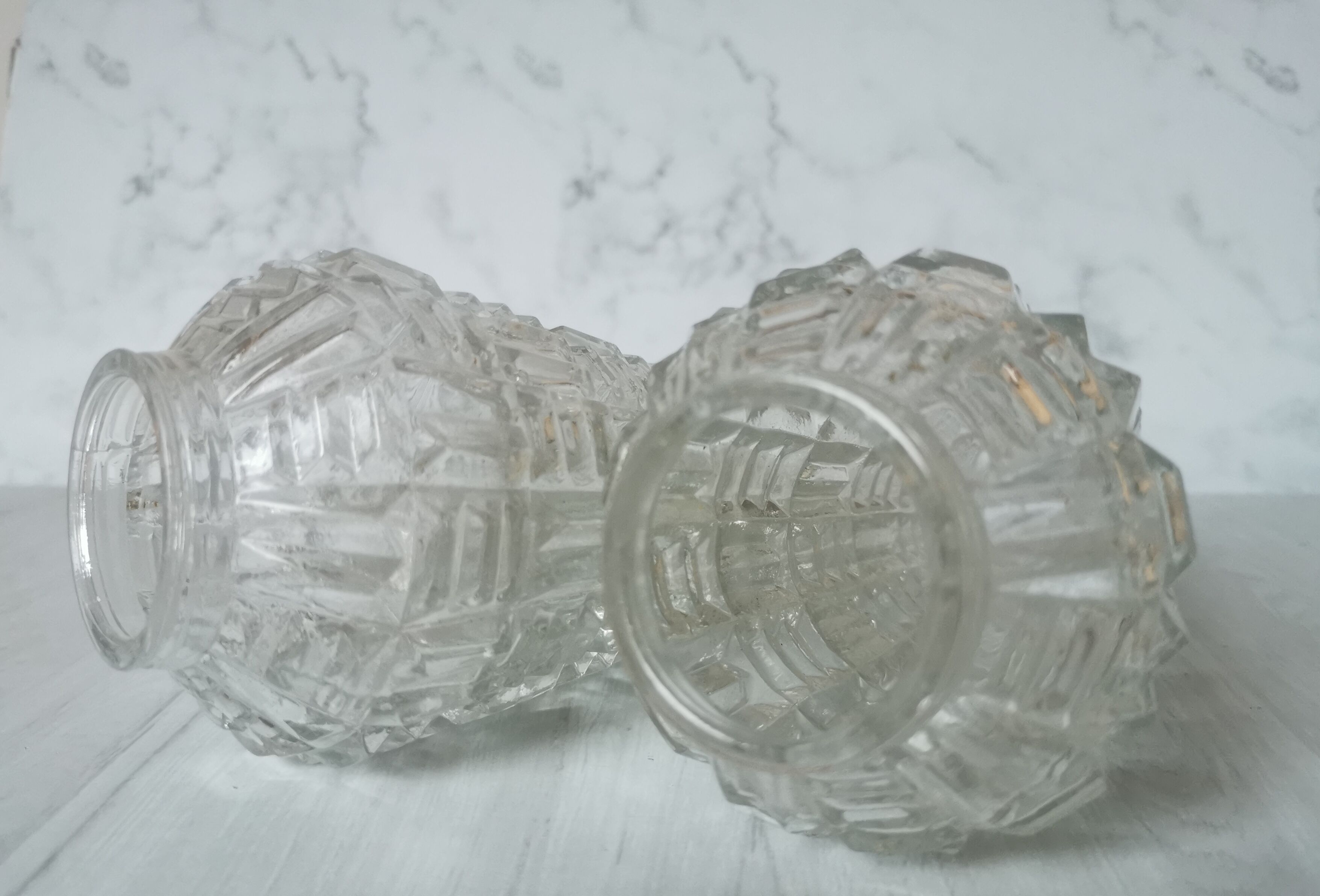 Vintage glass and brass applique