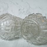 Vintage glass and brass applique