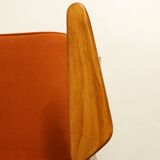 Fauteuil Lounge Vintage Burt Orange par J. Chierowski, 1960, Design Scandinave