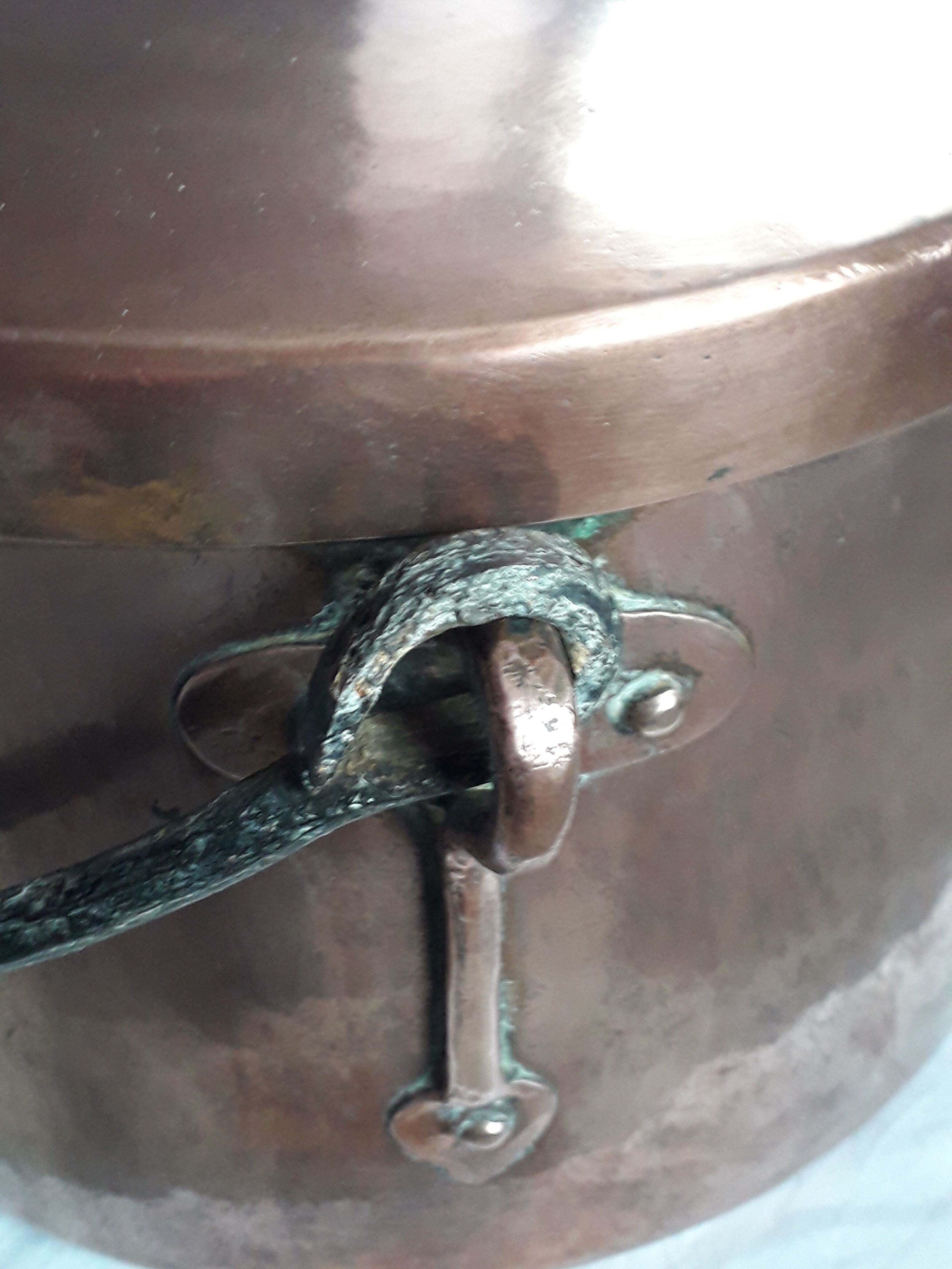 Old copper cauldron