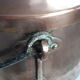 Old copper cauldron