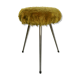Tabouret tripode avec assise moumoute des années 60
