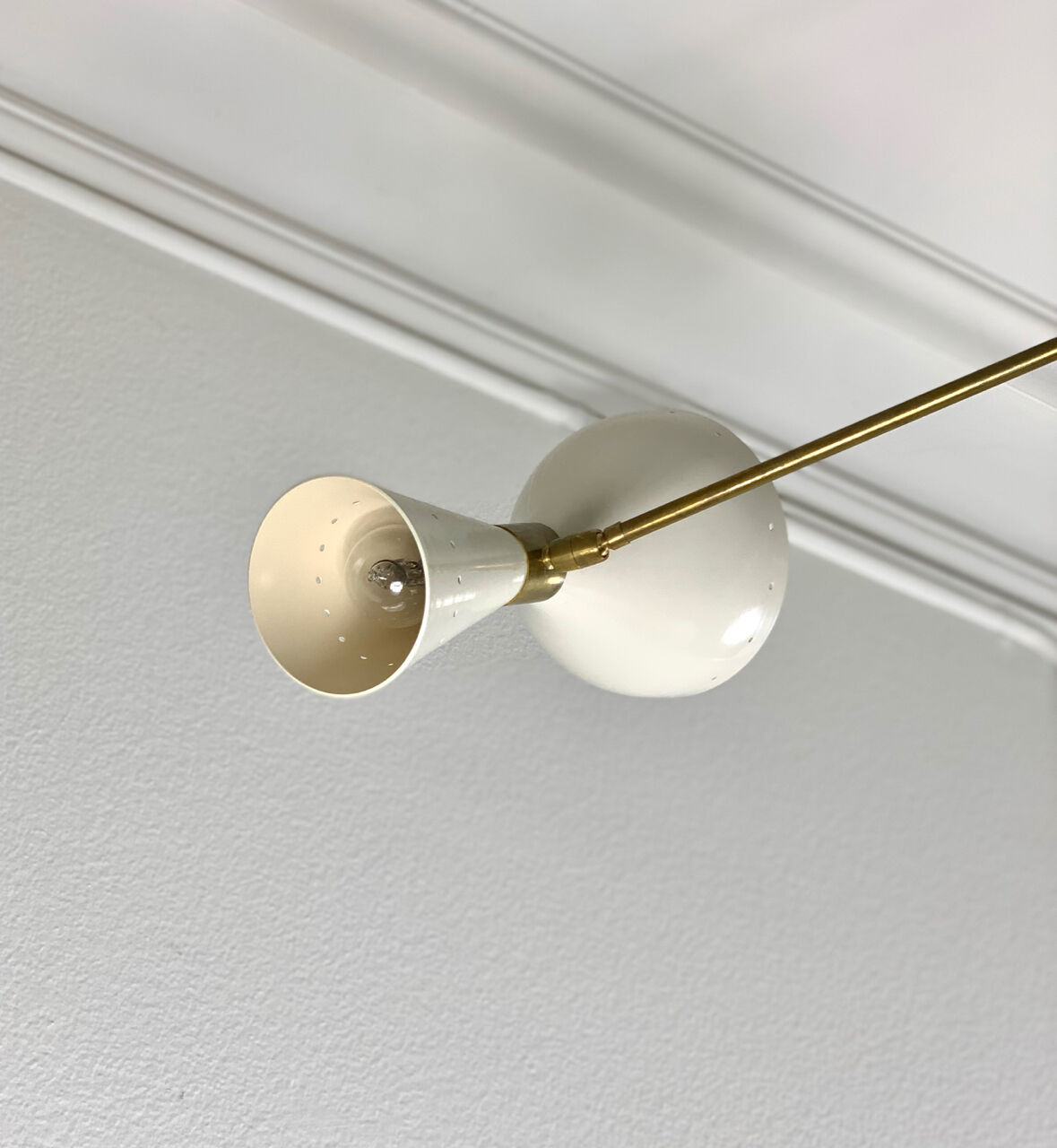 Asymmetric Italian Brass Ceiling Lamp  Style, 1950s Mid-Century