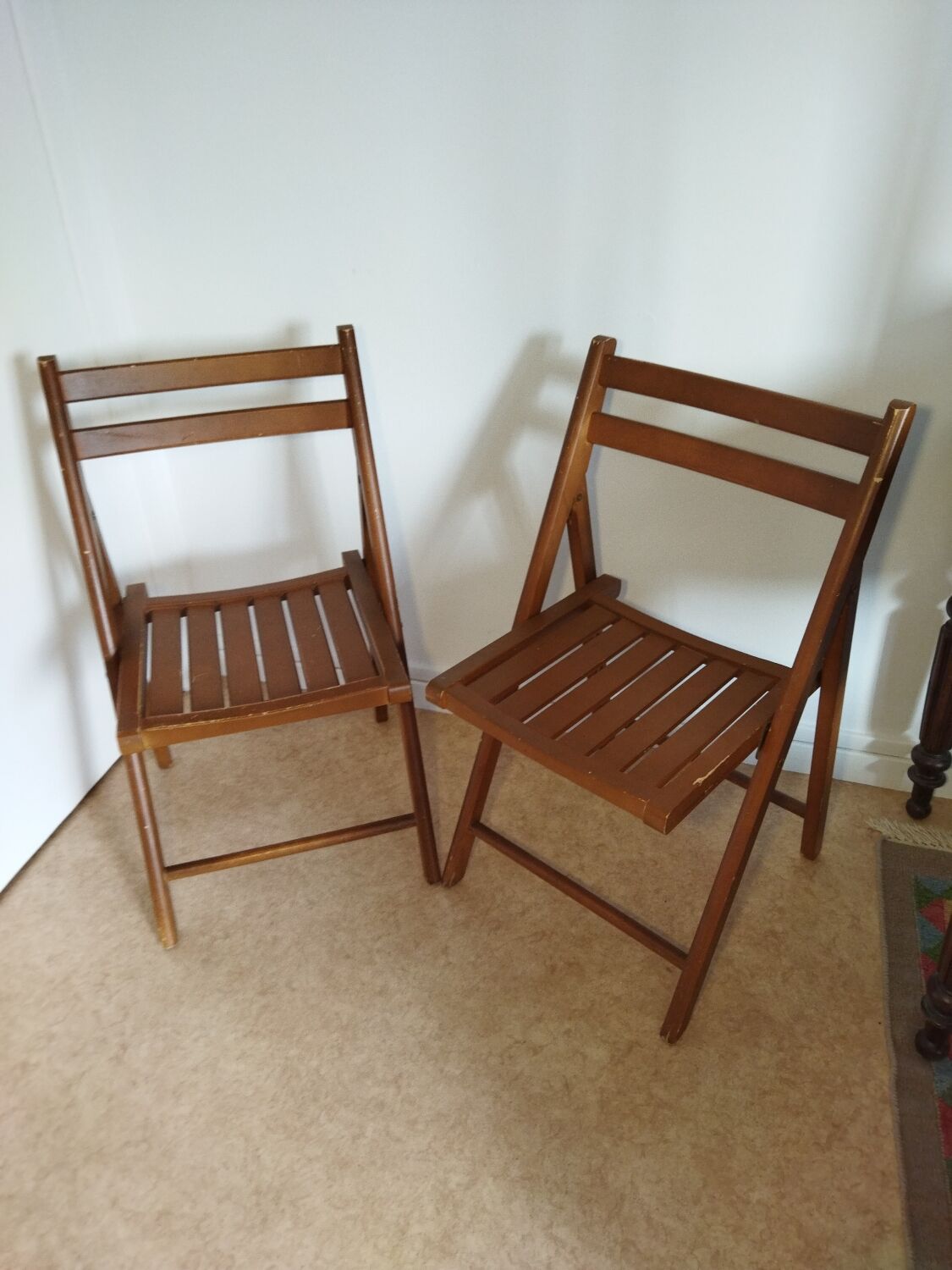 Pair of vintage folding chairs