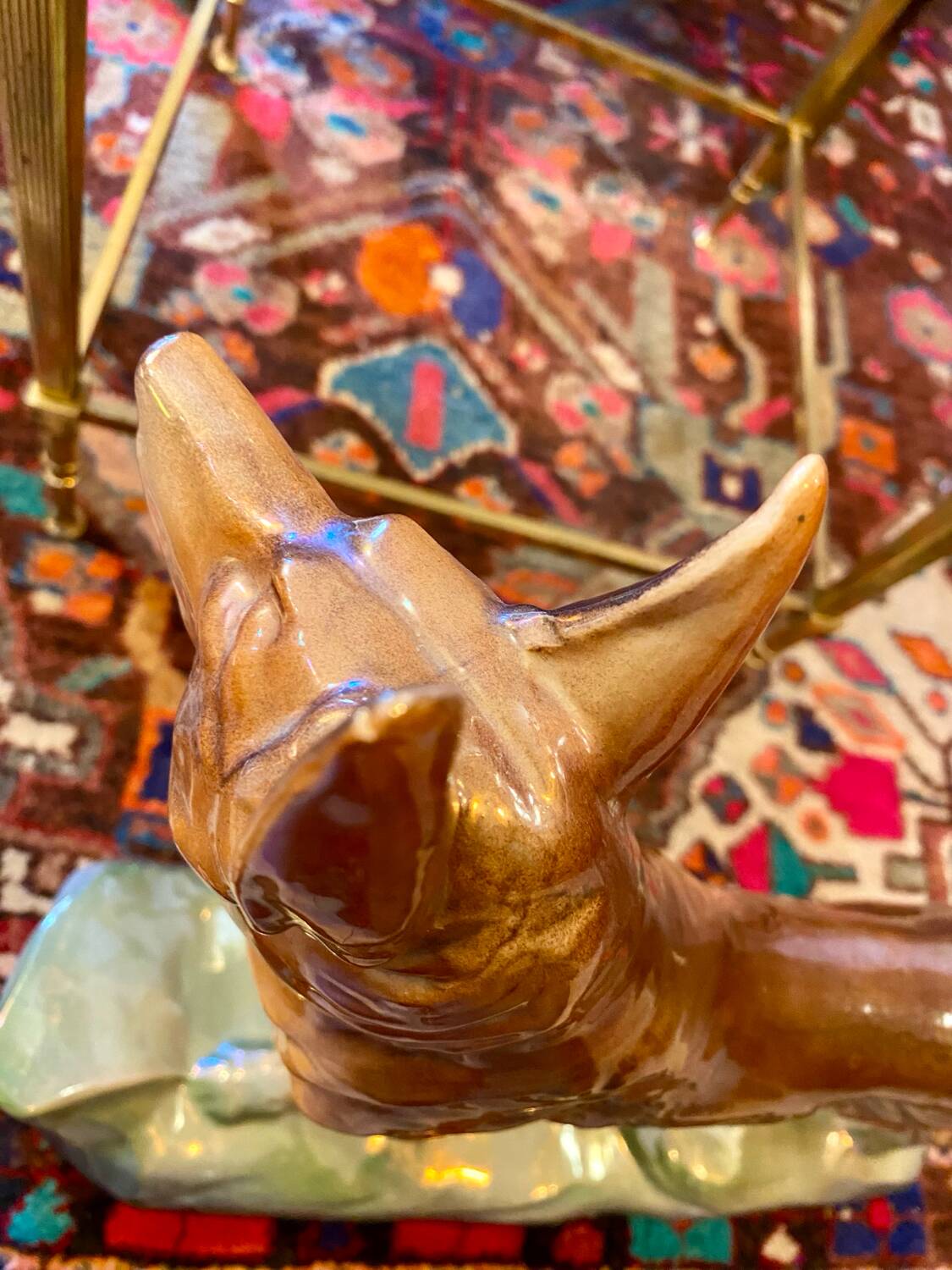 Vintage chien céramique berger allemand