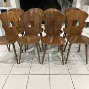 Set of 8 vintage Baumann bistro chairs from the 1970s.