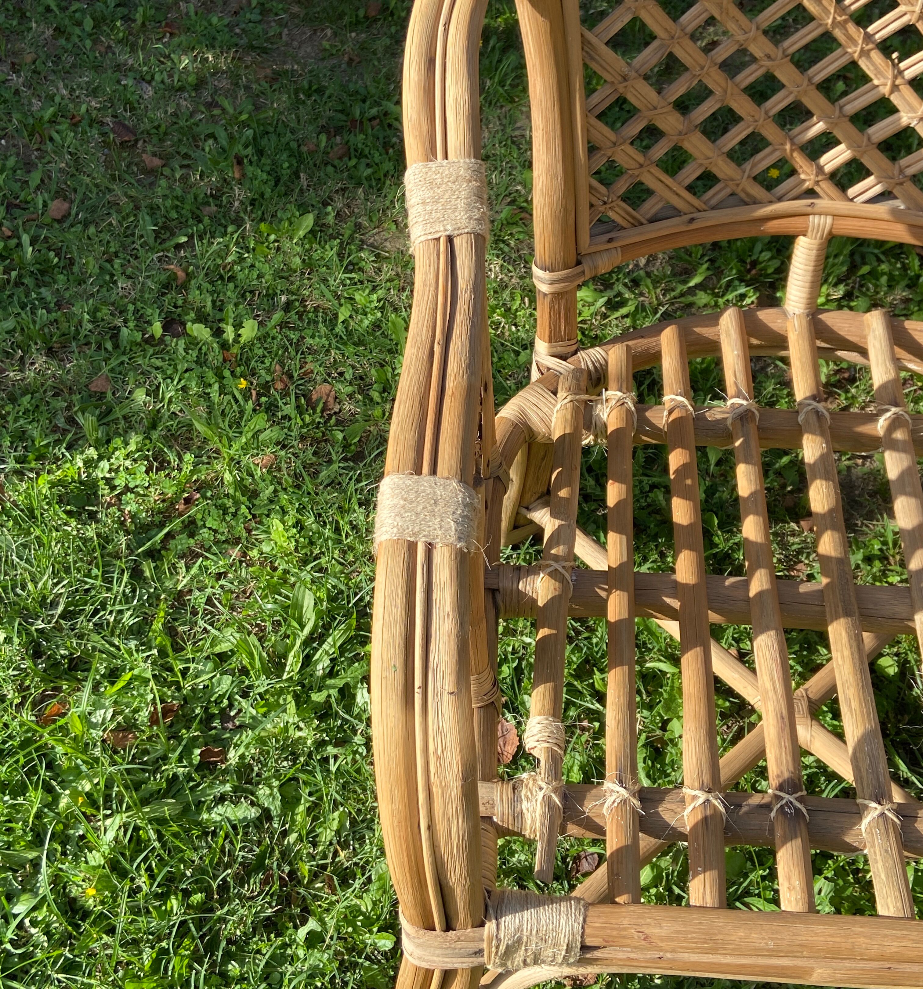 Pair of rattan armchairs
