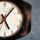 Vintage formica clock rectangular silent wall clock "Black star"