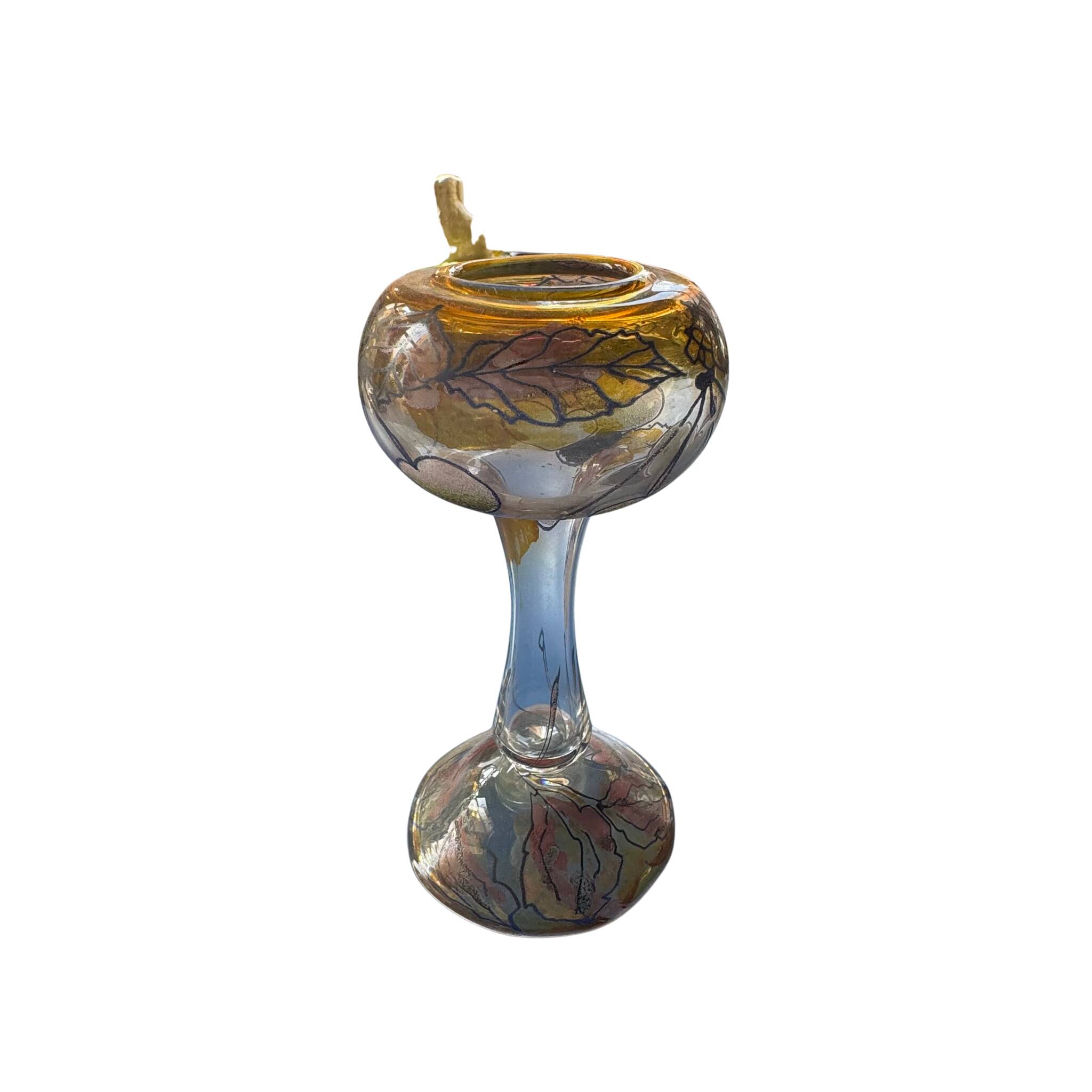 Glass vase signed Vera Walther – German art glassworks, 19th century