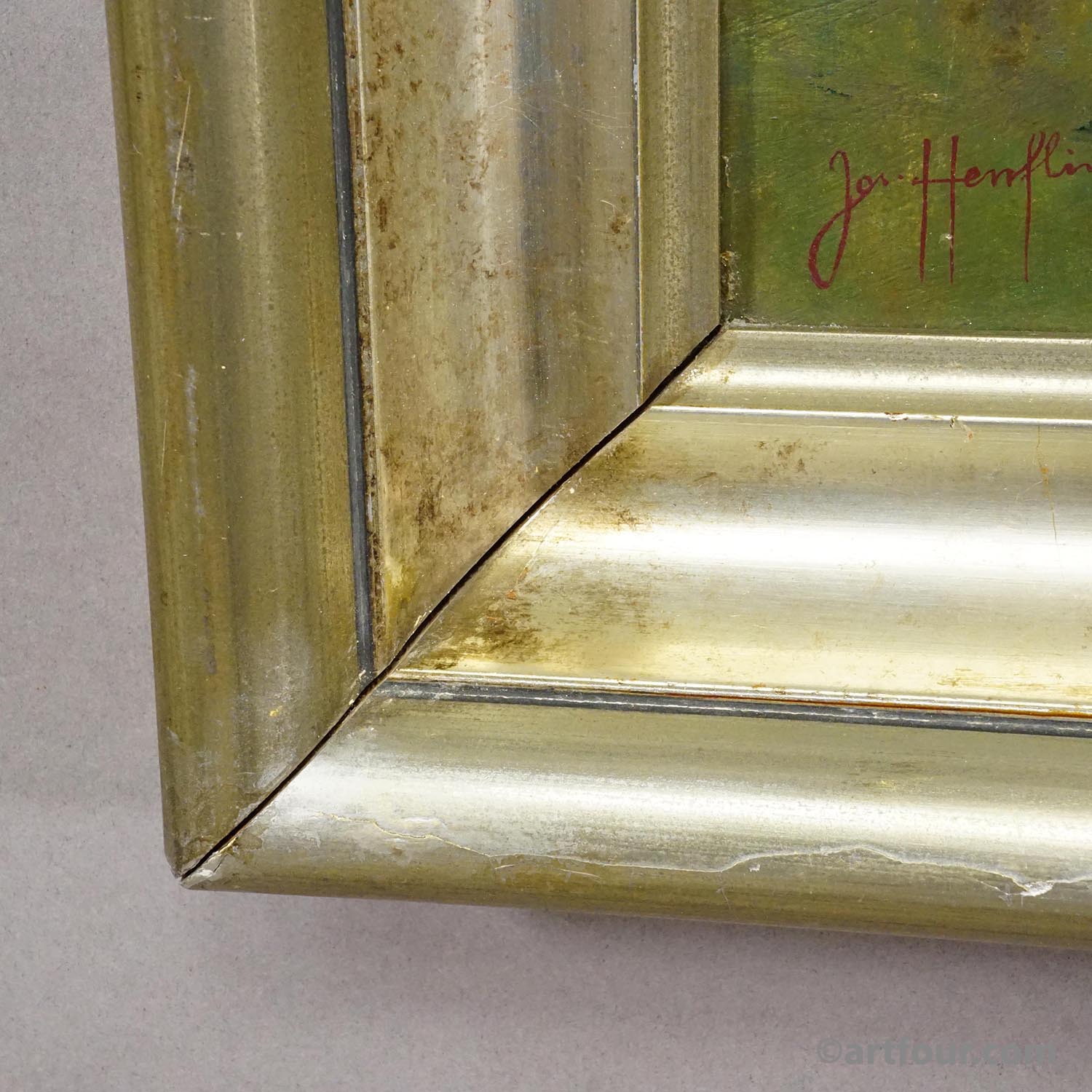 Biedermeier painting of a European alpine village, late 19th century.