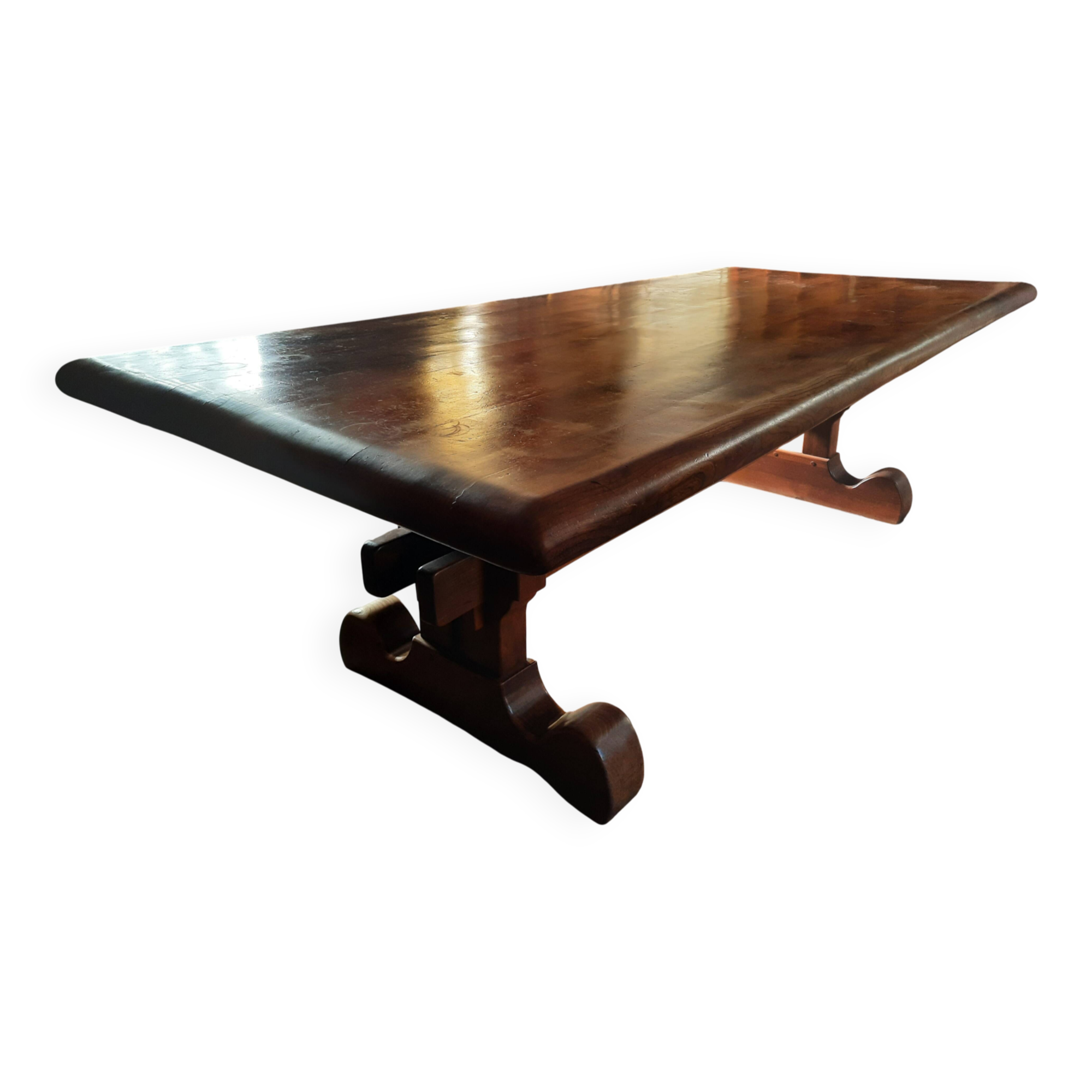 Table monastère en orme massif – grand format (260 x 118 cm)