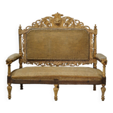 Canapé ancien en chêne xixe siècle