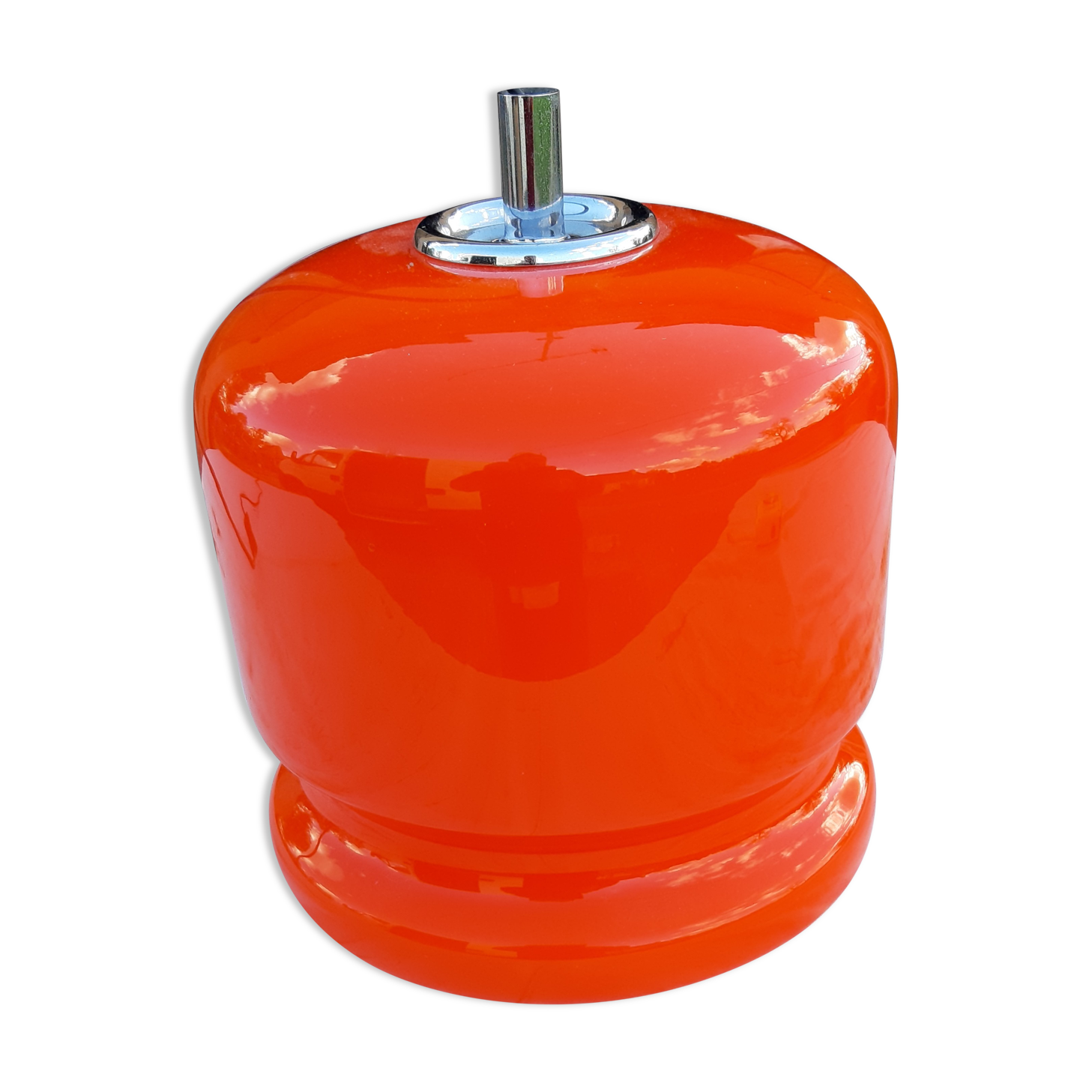 Vintage lamp of the 70s in orange opaline