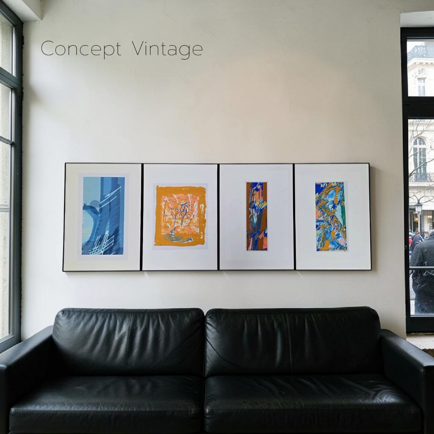 Set of 4 abstract artist proofs – Signed GW – Circa 1990