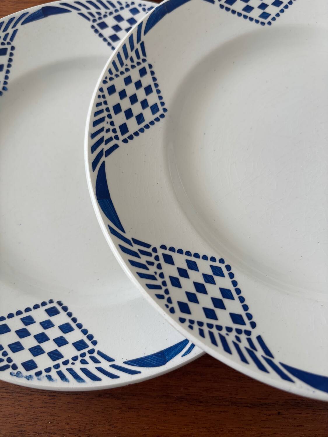 Set of 6 vintage flat plates Moulin des Loups & Hamage model Pan