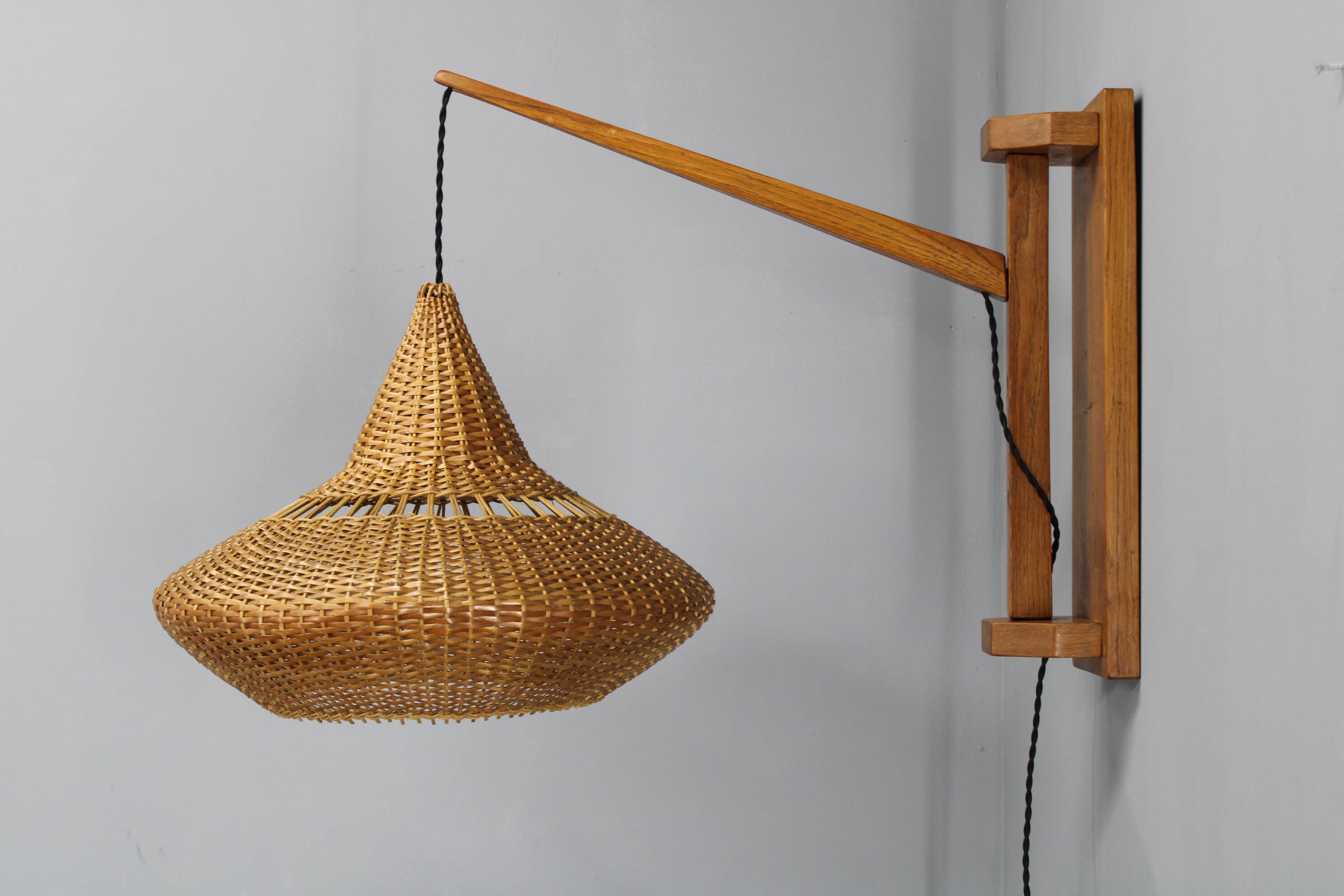1960s Wall Wooden Lamp by Pokrok Zilina , Czechoslovakia