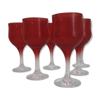 Lot of 6 red wine glasses
