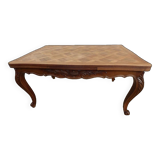 Italian-style table and its two removable extensions in solid walnut wood