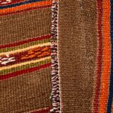 5x7 Soft Brown & Red Mid Century Moderin Turkish Kilim Rug, 153x220
