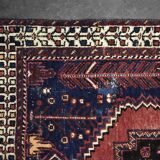 Handwoven Afshar oriental rug, Middle East, 1950s