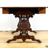 Desk Table with Shutters in Solid Rosewood, Restoration Period – Early 19th Century