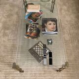 Table basses laiton et en verre