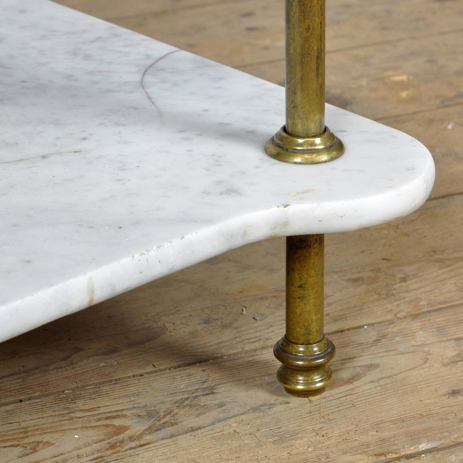 Antique wash stand in brass and marble, circa 1880