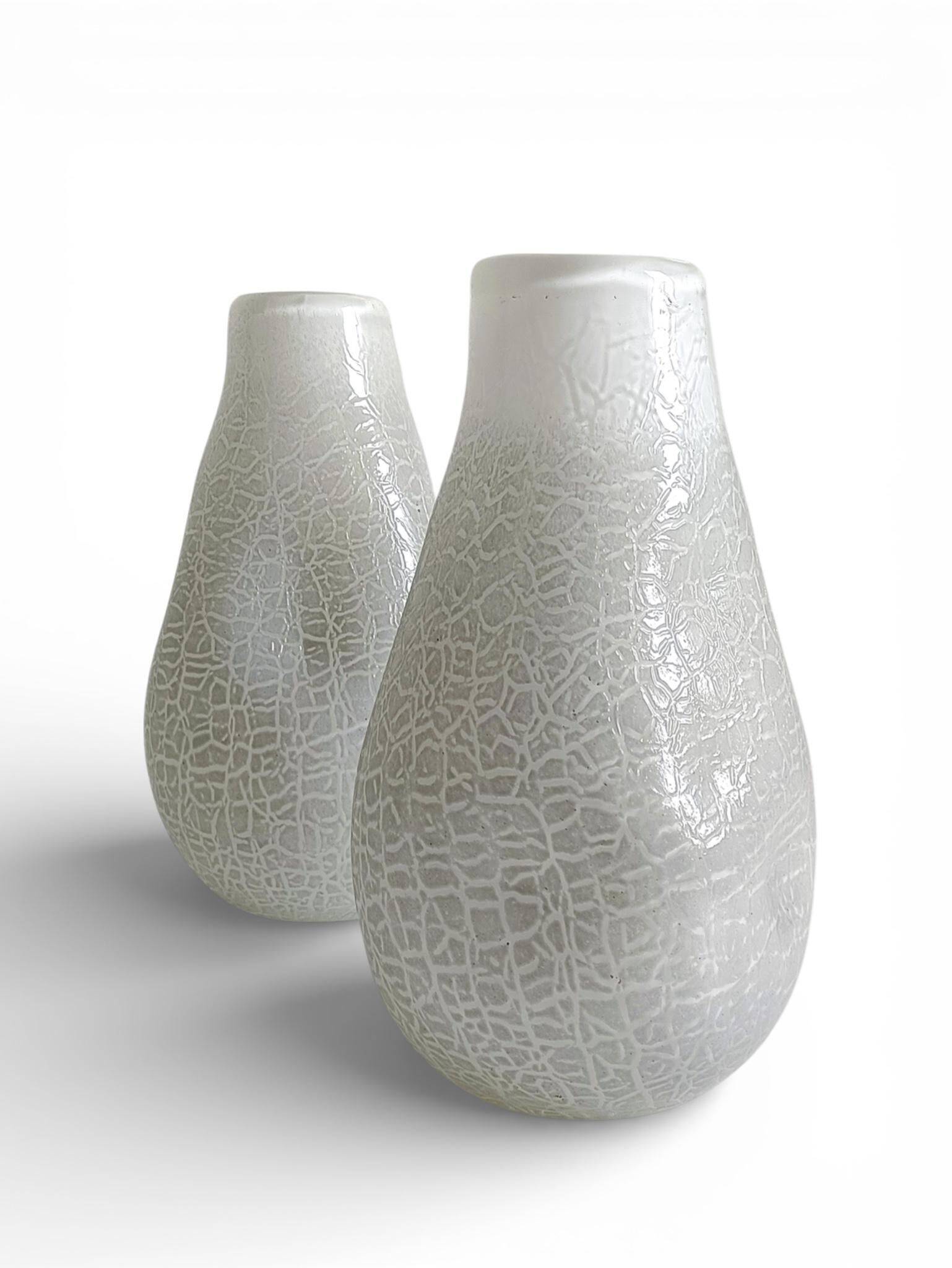 Brutalist Pair of Murano Art Glass Vases by Costantini, 1970s