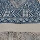 Tapis kilim bleu et blanc fait main 155 x 75 cm