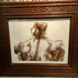 sepia drawing in orientalist frame
