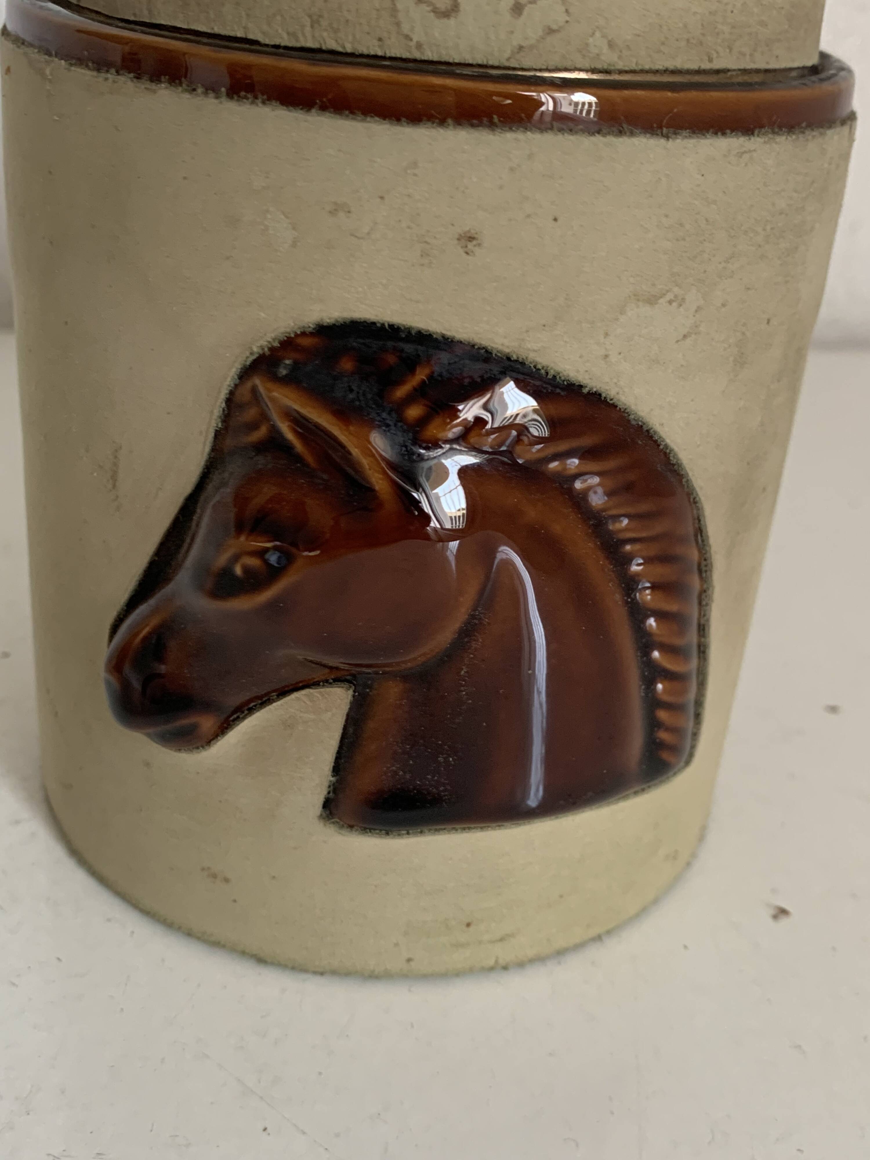 Vintage 1960 Longchamp Suede Horse Sand Cigarette Holder - 11 x 10 cm