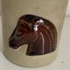 Vintage 1960 Longchamp Suede Horse Sand Cigarette Holder - 11 x 10 cm
