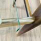 Vintage console in wood, glass and gold metal