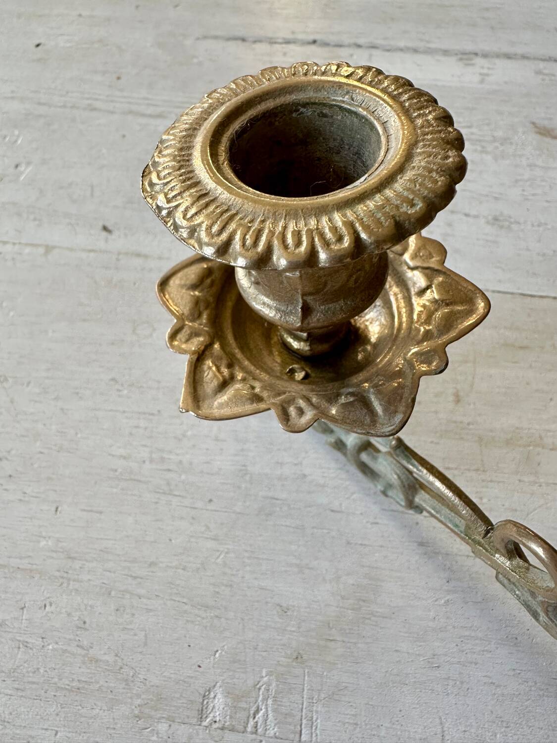 Pair of brass wall candle holders