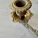 Pair of brass wall candle holders