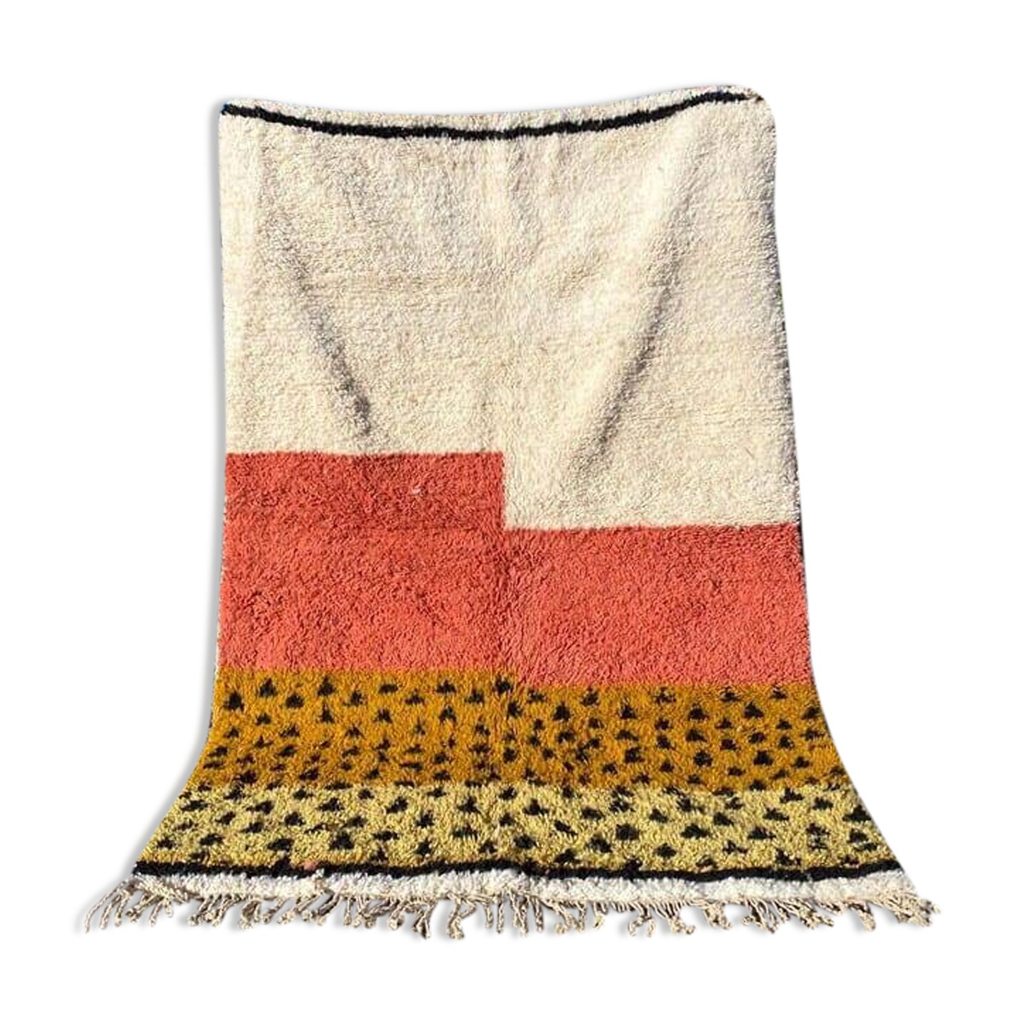 Handmade natural pure wool rug size 200 x 300 cm