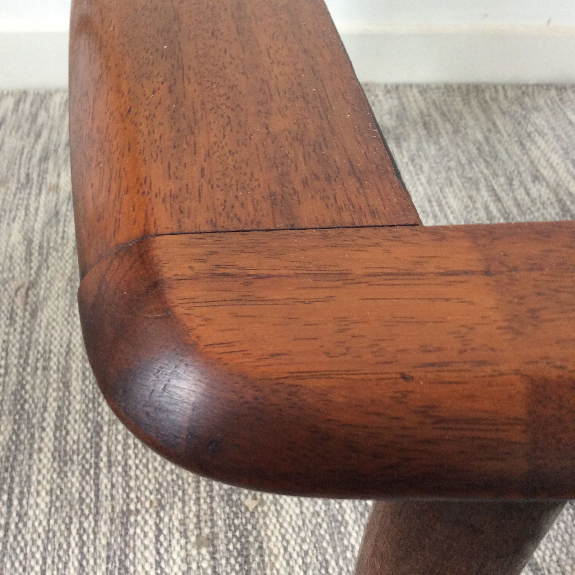 Scandinavian coffee table in teak and white marble