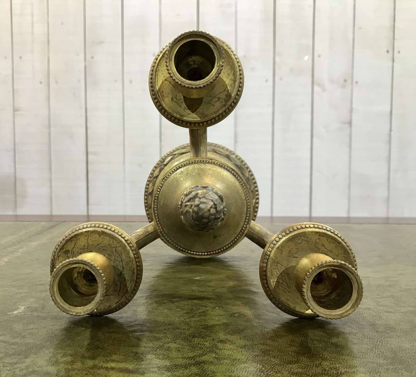 3-branch bronze candle holder - 1950s