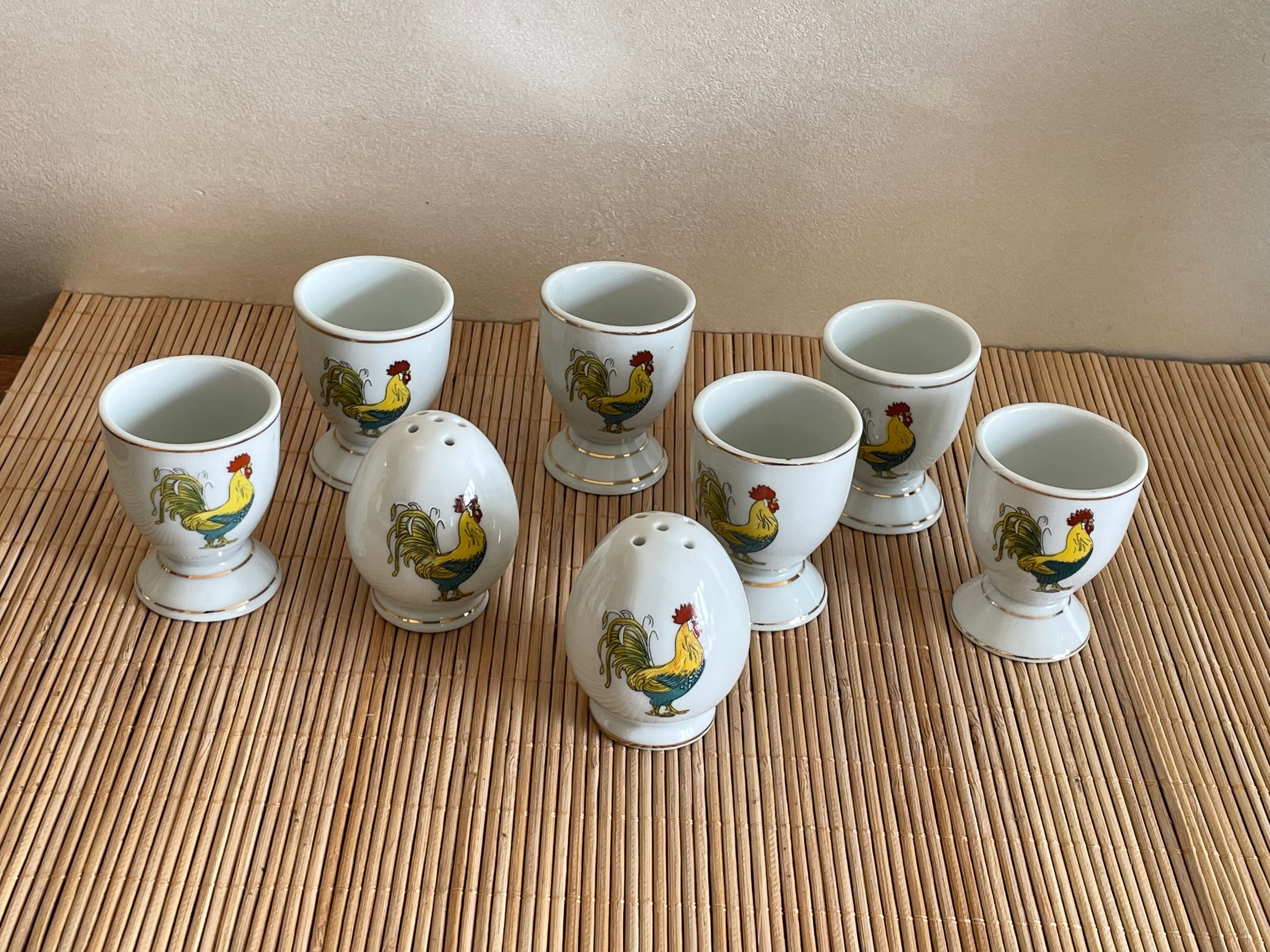 6 cockerels decoration rooster salt shaker pepper porcelain