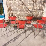 Red formica chairs