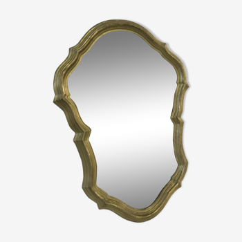 Miroir ancien en bois doré - 31 x 43 cm