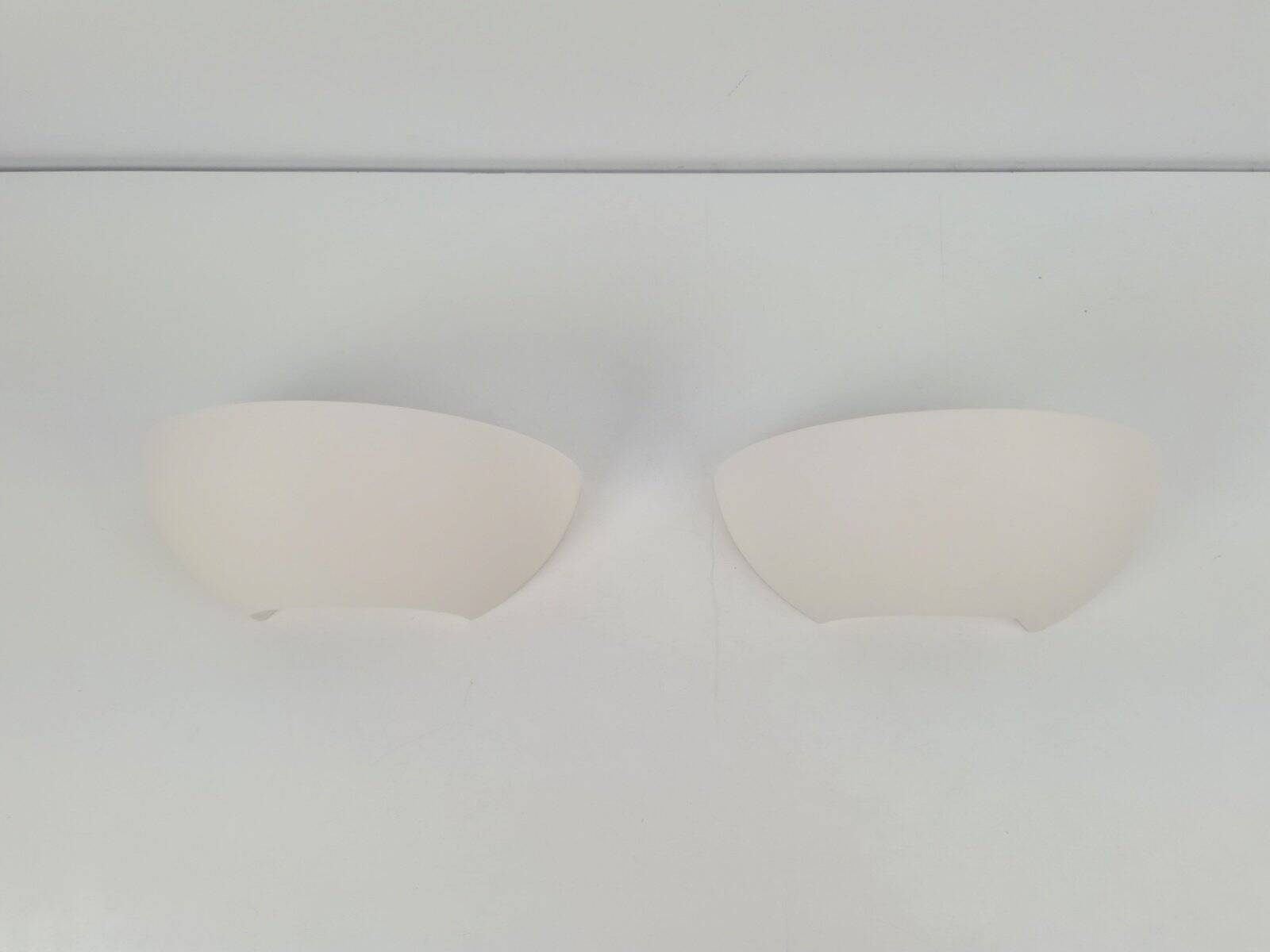 Semi-Circular Plaster Wall Lamps from Atelier Sedap 1990, Set of 2